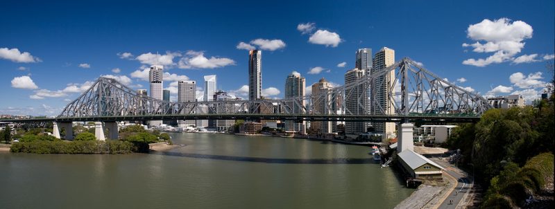 Story Bridge panoramic view spanning the Brisbane River